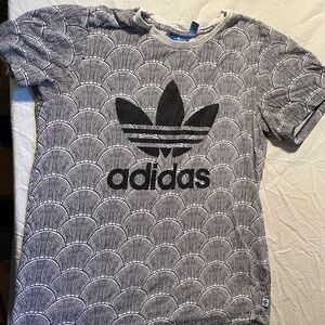 Adidas Kids Black and White Patterned Tee